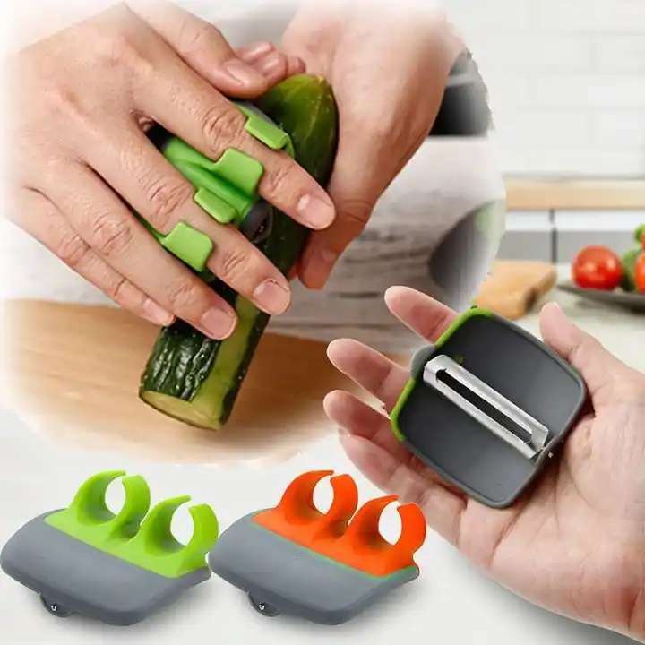 Plastic Stainless steel double finger fruit ,palm and vegetable peeler