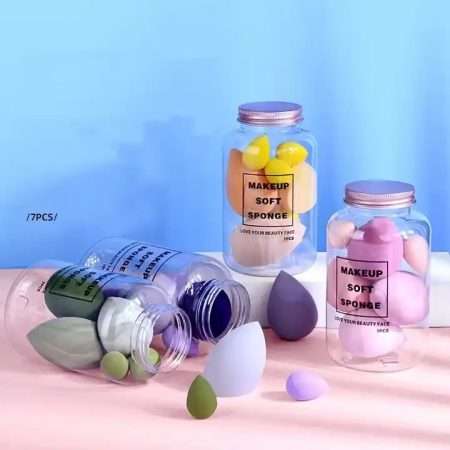 7pcs Soft Makeup Sponge Puff Multicolor Drop Shape Latex