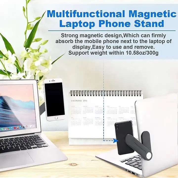 Universal Laptop Phone Holder Extender Magnetic Phone Bracket Laptop Side Mount - Image 4