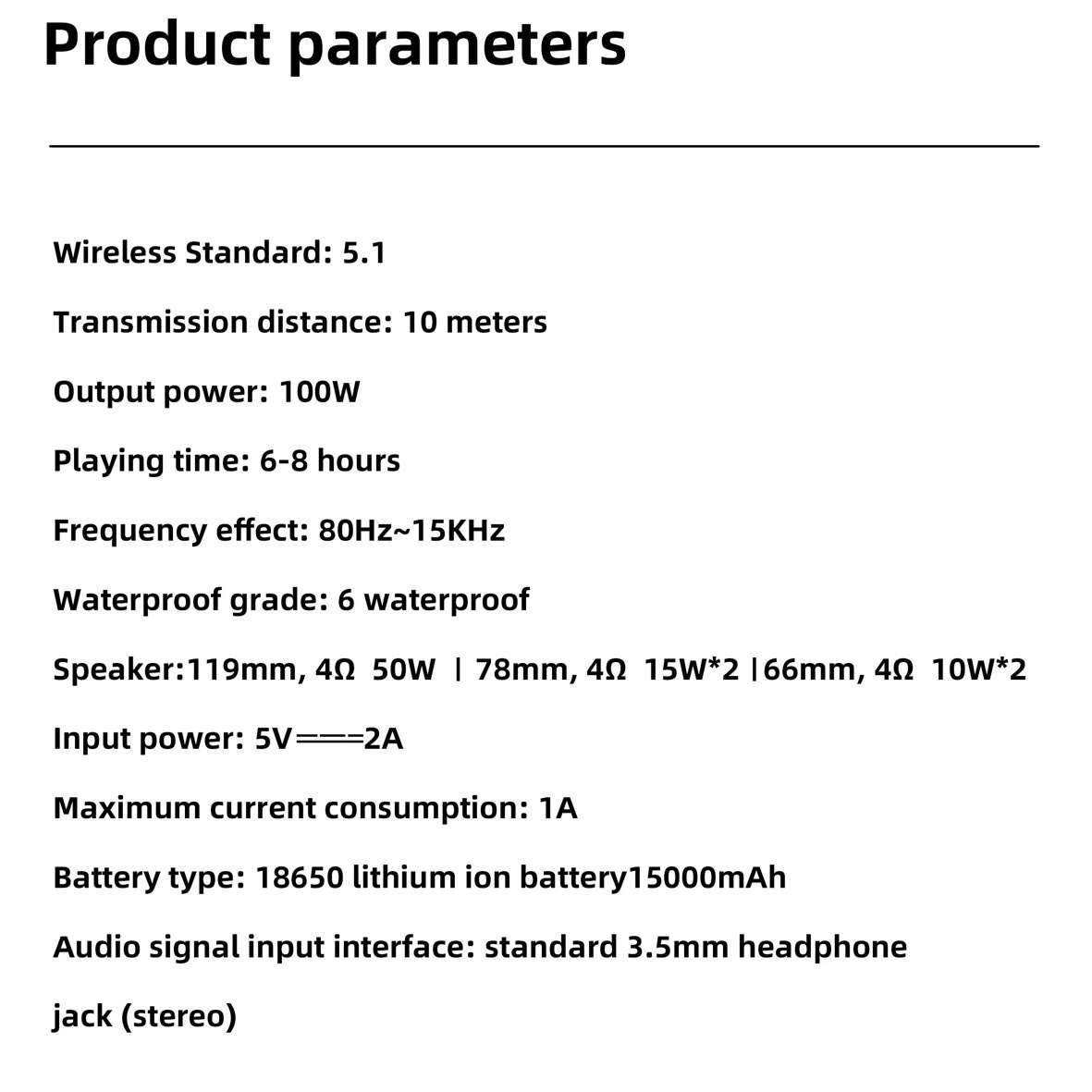Hopestar Outdoor High Quality Portable Bluetooth Speakers 100W Subwoofer Speaker - Image 6