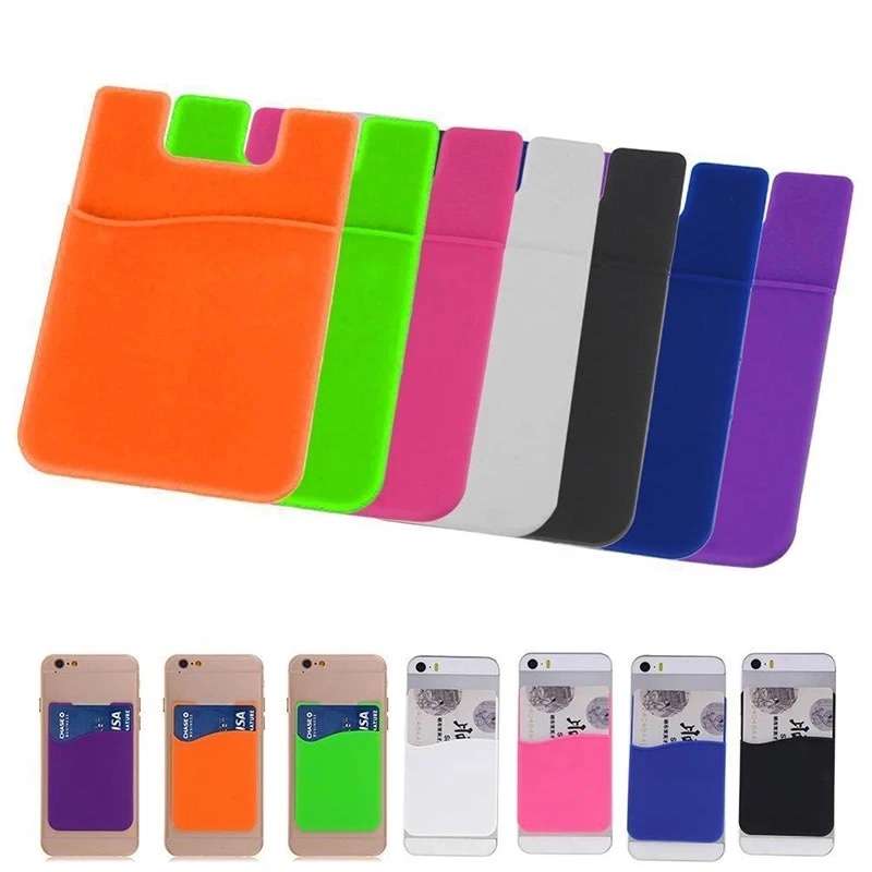 Silicone Wallet Credit Card Cash Pocket Stick on - Image 2