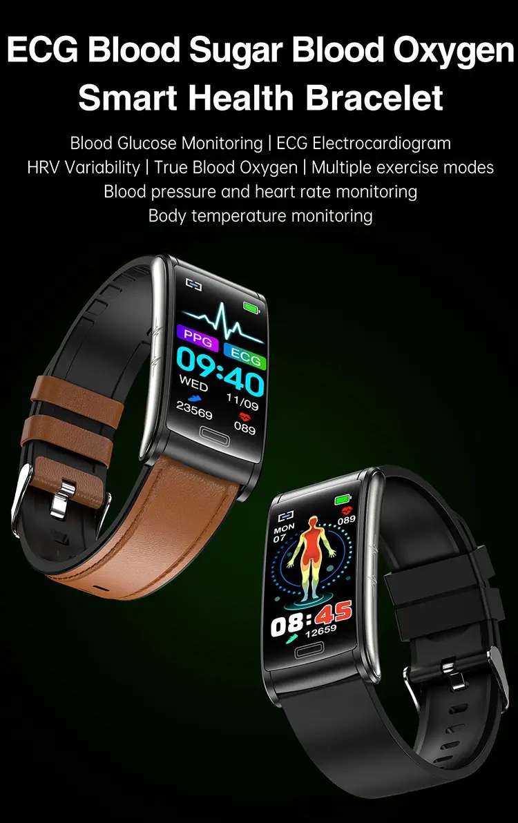 E600 Non-invasive Blood Sugar ECG Blood Oxygen Monitoring Waterproof Sports Watch - Image 6