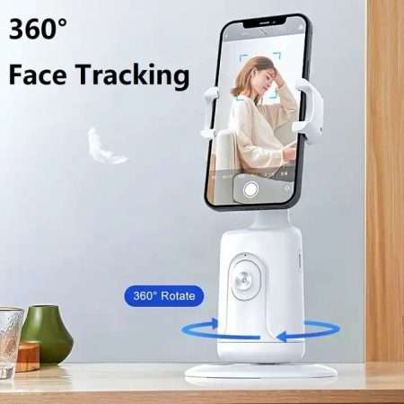 360 Degree Rotation AI Auto Face Object Tracking Mobile Stand Cell Phone Holder