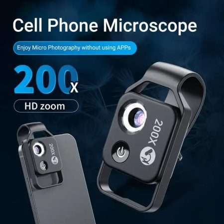 APEXEL 200x Mobile Phone Microscope ,HD Optical Lens Digital Microscope LED Light with Universal Clip