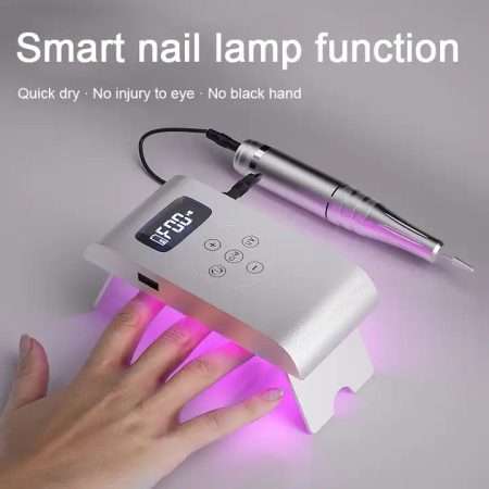 Rechargeable 2 in 1 Manicure Machine 35000RPM Electric Nail Drill machine with UV LED Nail Lamp