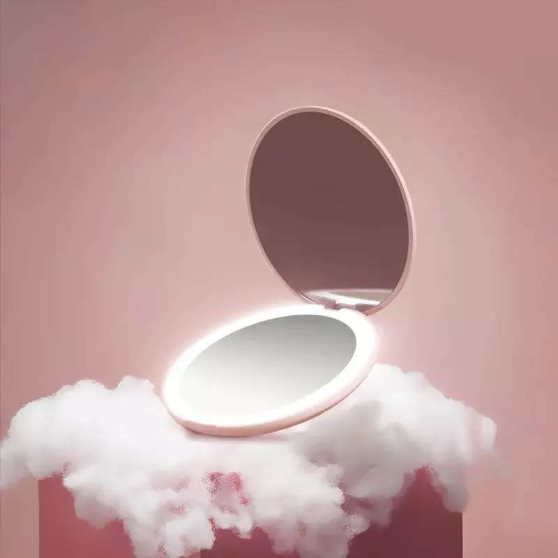 High End Folding Mirror LED Portable Makeup Mirror Luminous Mini Sensitive keys - Image 2