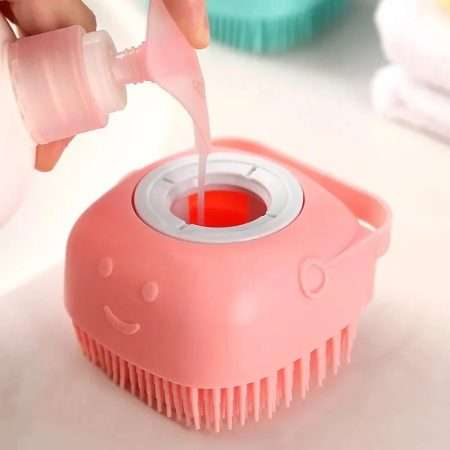 Silicon Brush Cleaner & Massager With Shampoo Dispenser