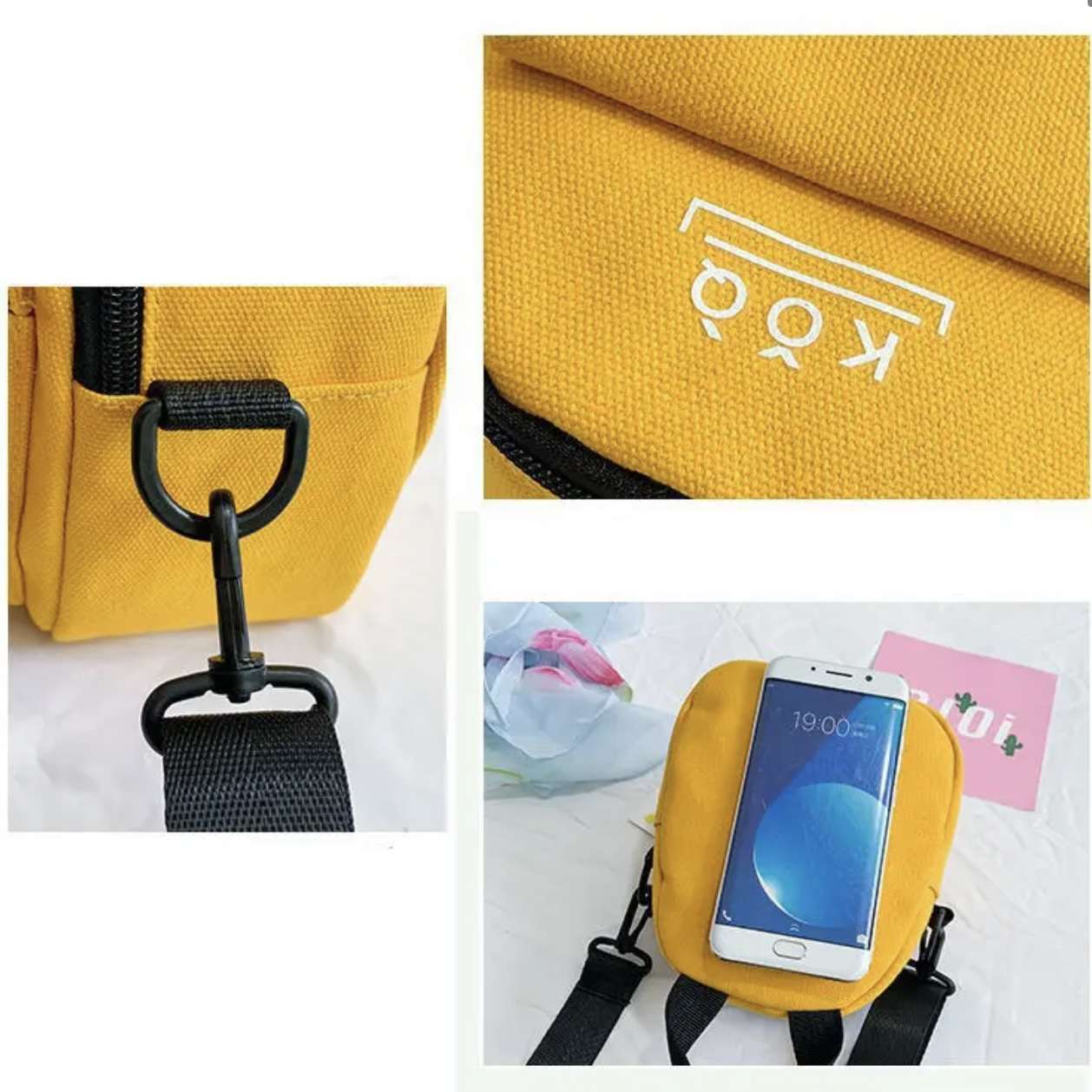 New Casual Mobile Phone Bag Square Canvas Messenger Bags - Image 5