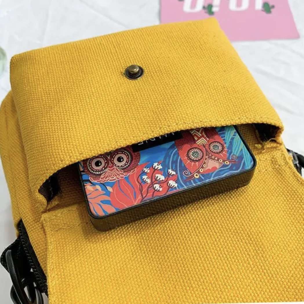 New Casual Mobile Phone Bag Square Canvas Messenger Bags - Image 6