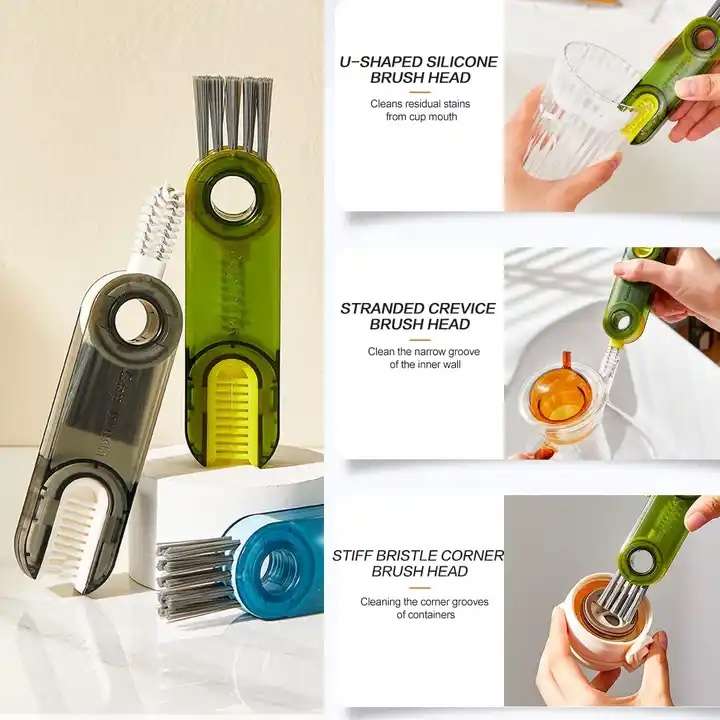3 in 1 Multipurpose Bottle Gap Cleaner Brush - Image 2
