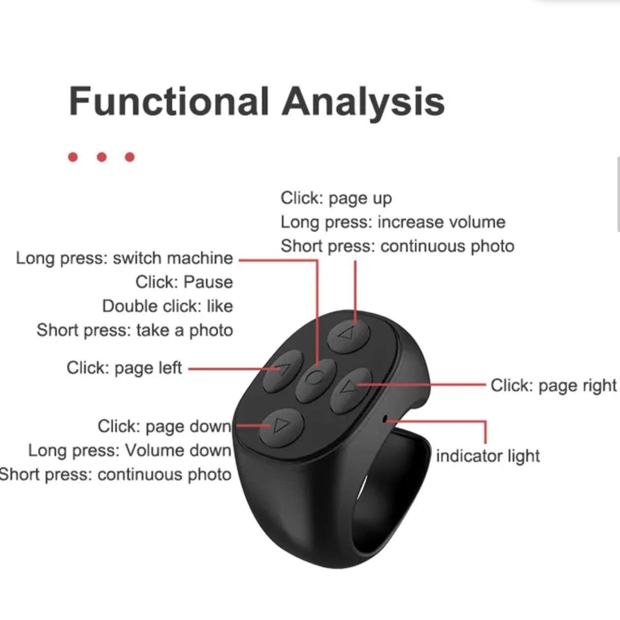 Wireless Media ,Remote Selfie & Page Turner Ring Shape Button - Image 6