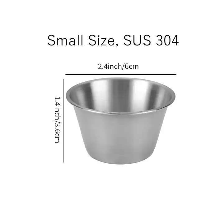 Dipping Dishes 1.5oz Stainless Steel Sauce Cups - Image 2