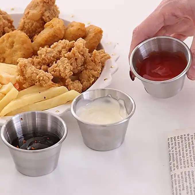 Dipping Dishes 1.5oz Stainless Steel Sauce Cups - Image 5