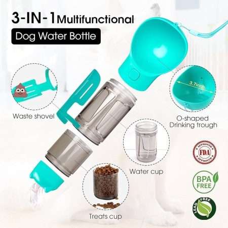 3 In 1 Leak-proof Multifunctional Dog Water Bottle