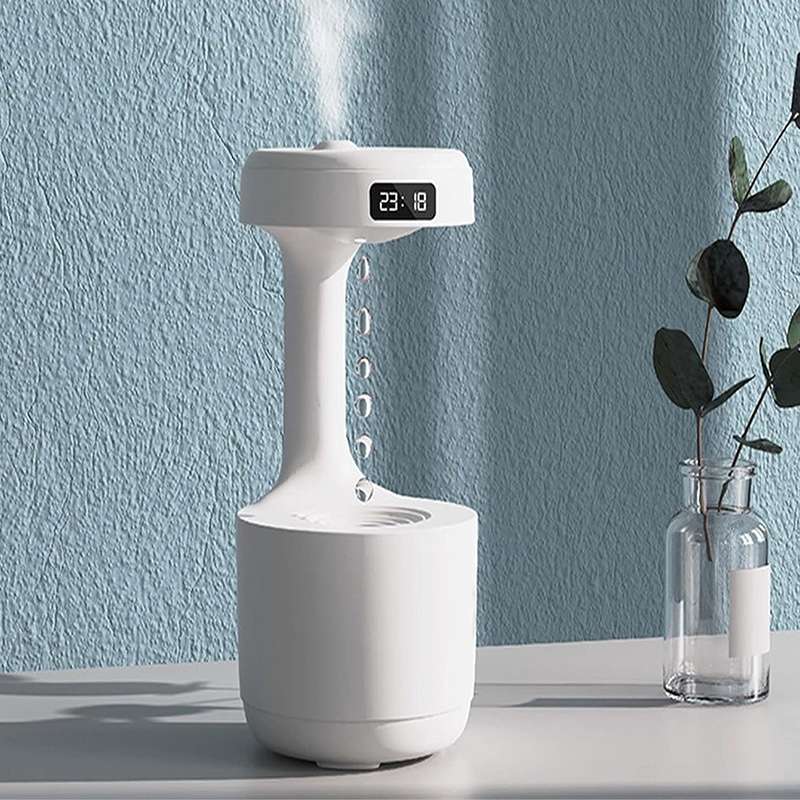 Anti-Gravity Water Drop Humidifier with LED Smart Display Digital Clock - Image 4