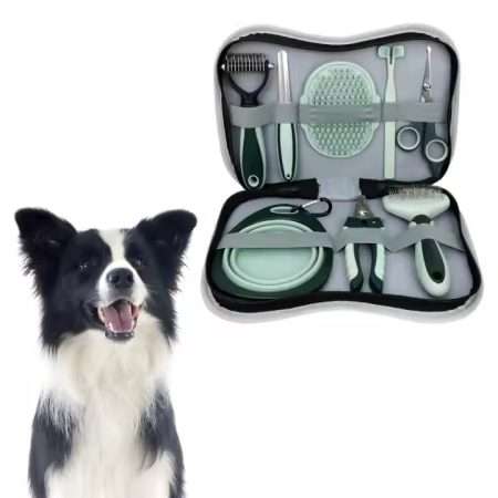 Multifunction 8 In 1 Cat Grooming Tool Kit with Storage Bag