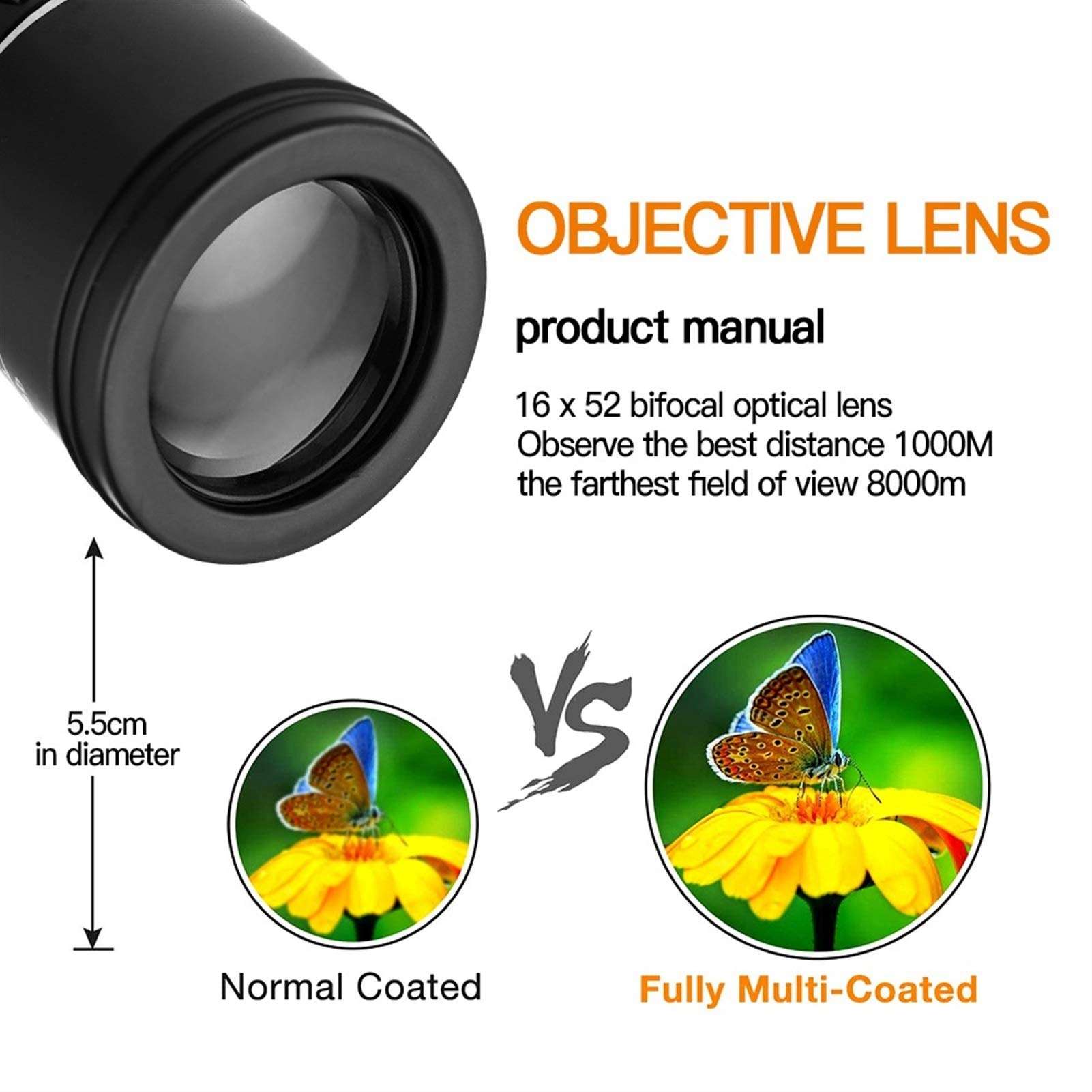 Binock Portable 16X52 High power 8000M Monocular Binoculars - Image 2