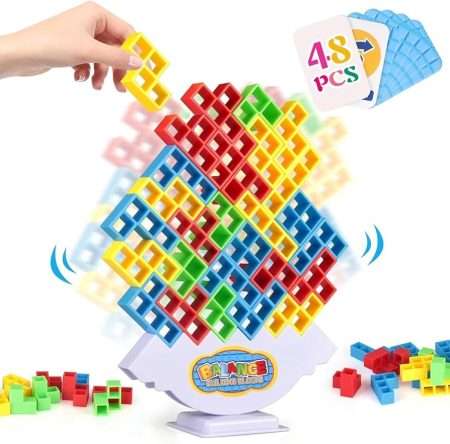 Puzzle Board Stacking Building Blocks Balancing Tower Game