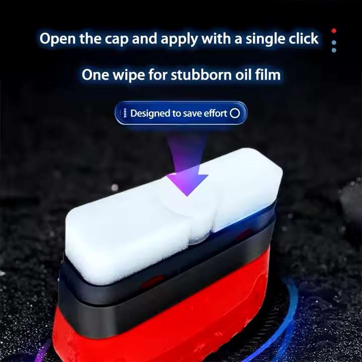 Automotive Oil Film Cleaning Brush Glass Oil Film Cleaner with Reusable Foam Sprayer - Image 6