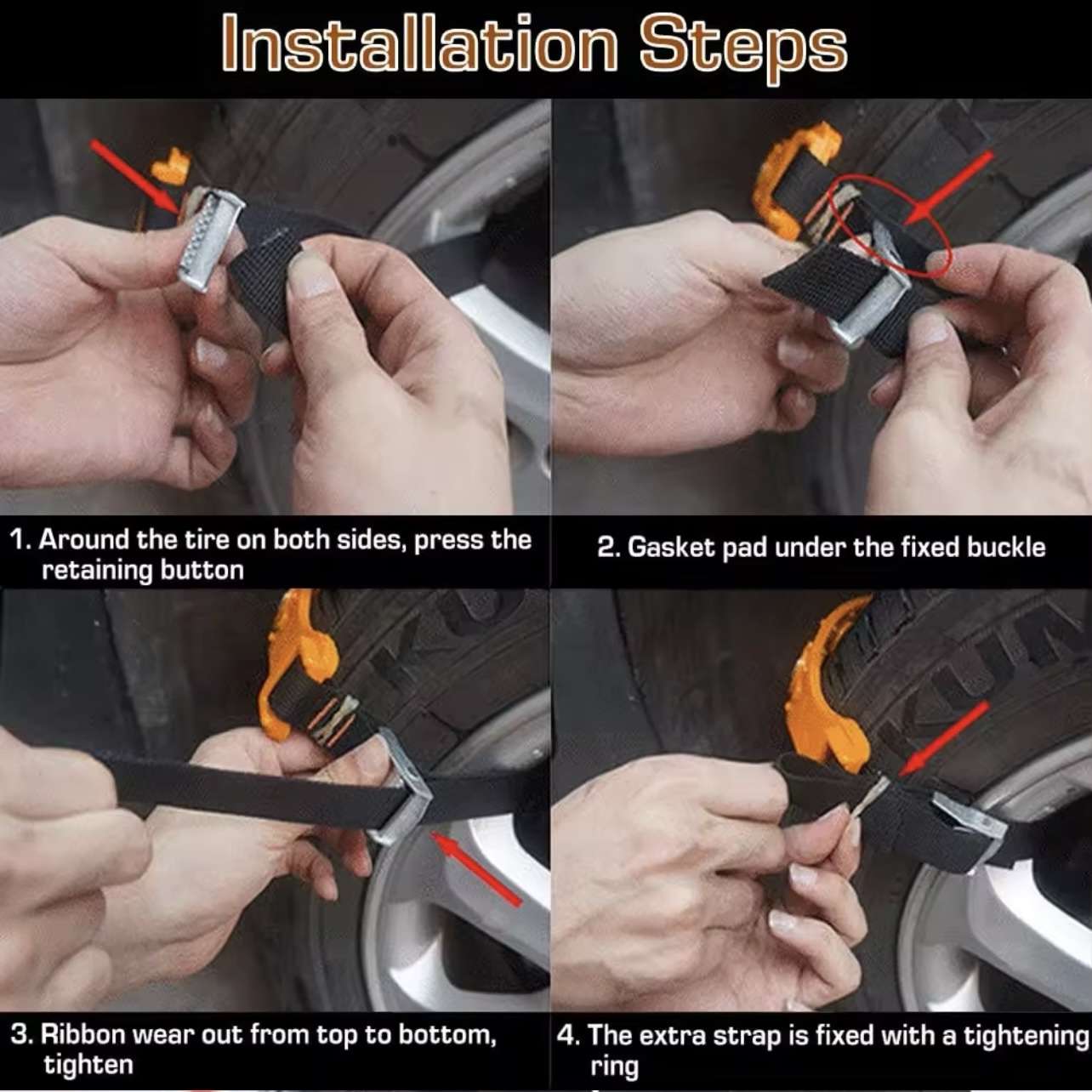 Anti-skid Winter Tyres Wheels Snow Chains kit of 10 pcs - Image 7