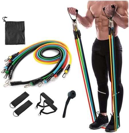 Home Gym Fitness Workout Equipment 11pcs Band Resistance Set