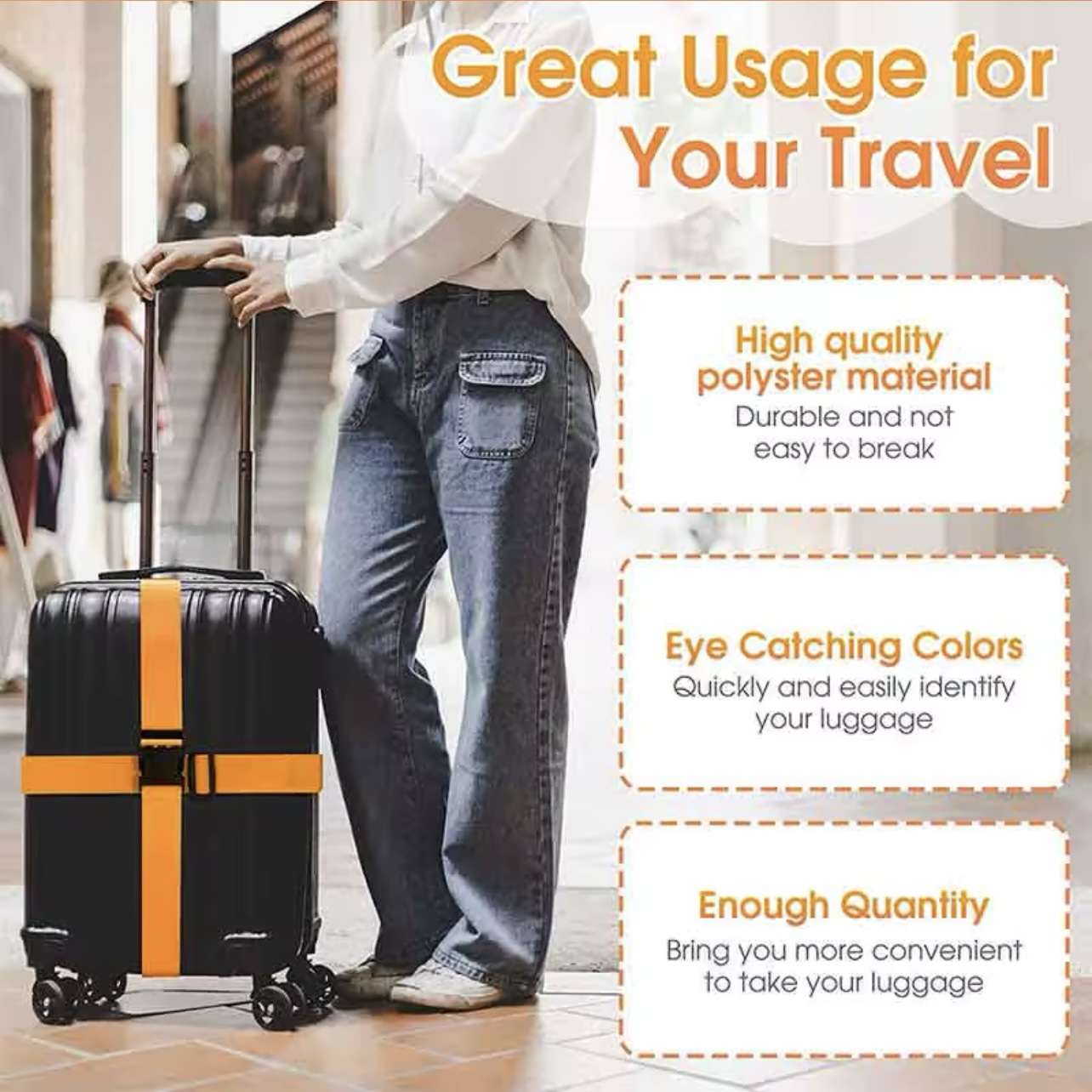 Adjustable Luggage Strap Belt Packing - Image 3