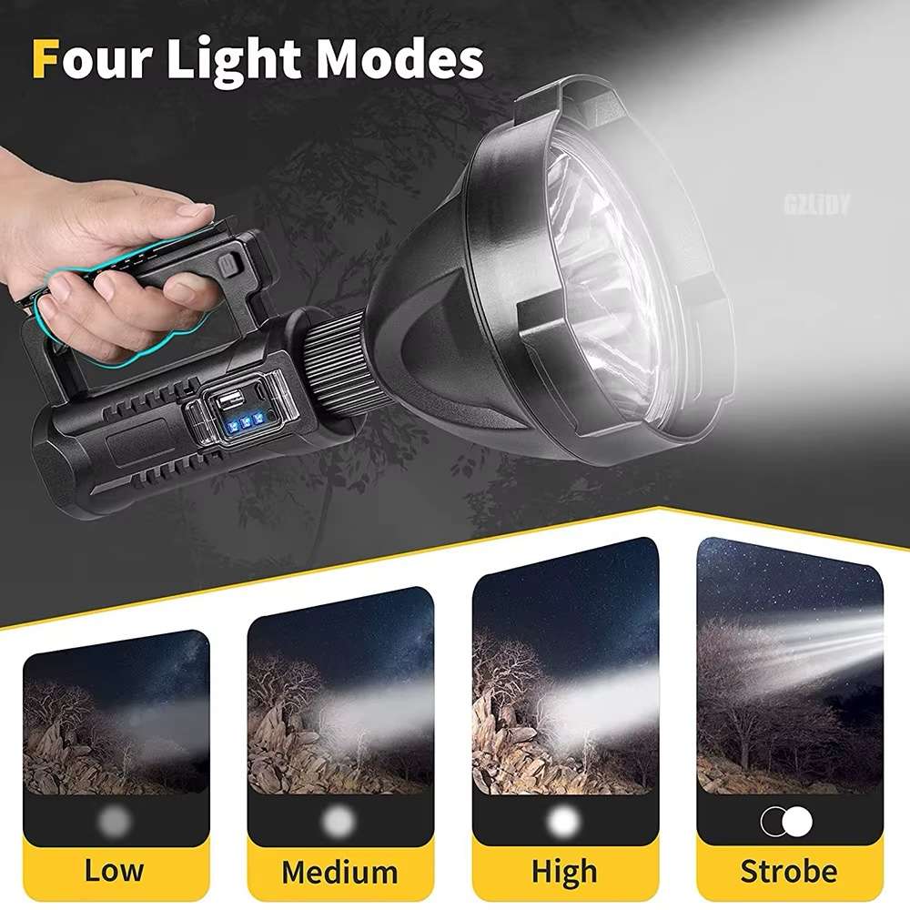Searchlight Rechargeable Long Range Outdoor Portable Hernia Lamp LED Flashlight - Image 5