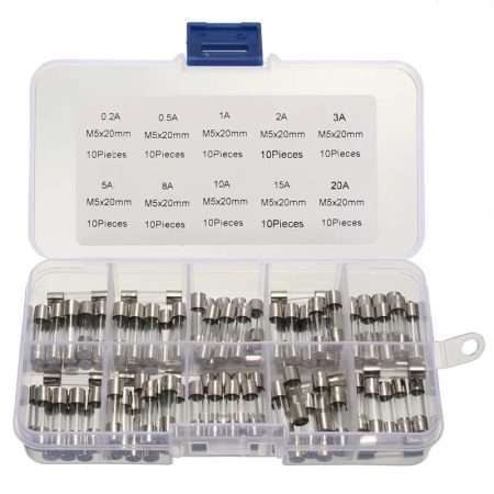 100PCS 5X20MM glass fuse box 10 pieces each of 10 resistance values fuse 0.2A-20A