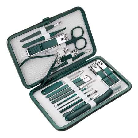 Professional Nail Tools Manicure & Pedicure Set of 18pcs Travel Grooming Kit