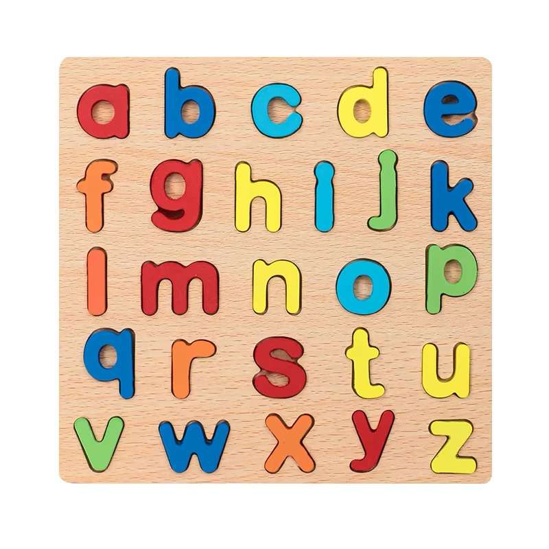 Children Wood Alphabets Number Kids Montessori 3D Learning Jigsaw Puzzle - Image 6