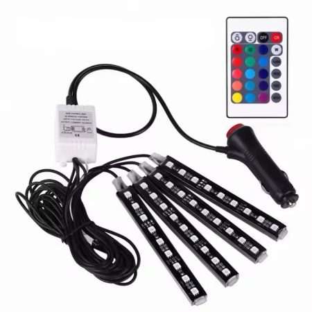 Auto LED RGB Interior Atmosphere Strip Light With USB Wireless Music Control