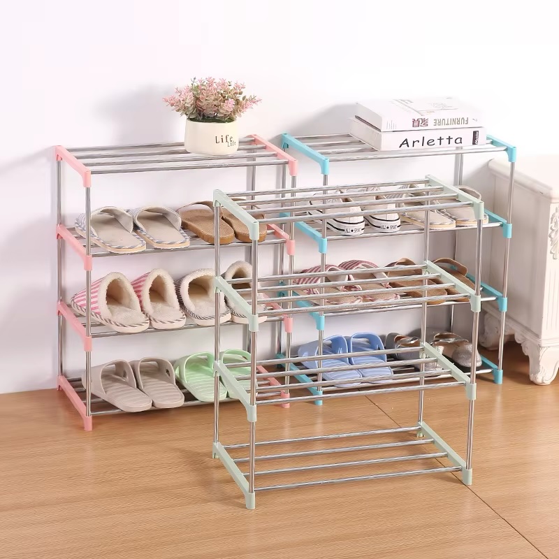 Shoe Rack 4-Tier Metal Shoe Tower 20-Pair Shoe Storage Organizer