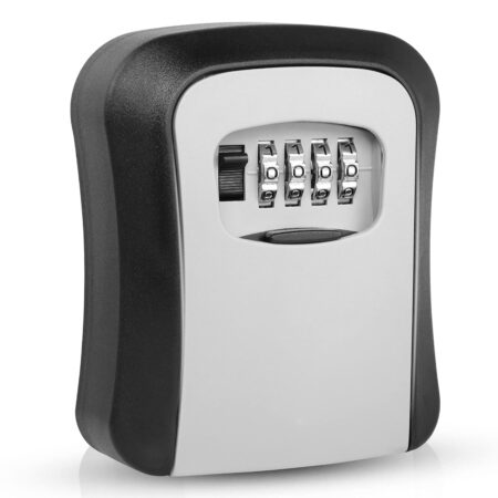 Full Metal Aluminum Alloy 4 Password Combination Key Safe Box Outdoor Home