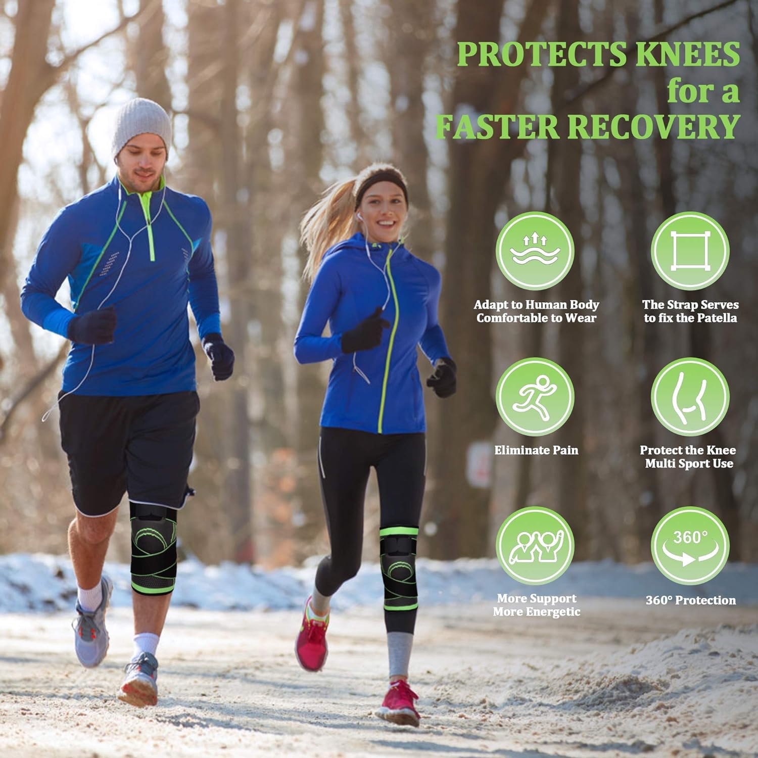 Sports Strap Knee Brace Compression for Fitness Knee Support - Image 3