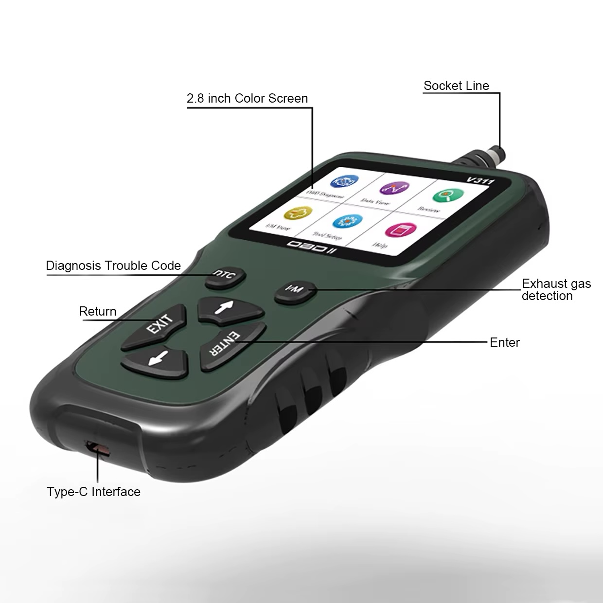 V311 Lonauto OBD Professional Universal OBD2 Auto Scanner Diagnostic Tool - Image 5