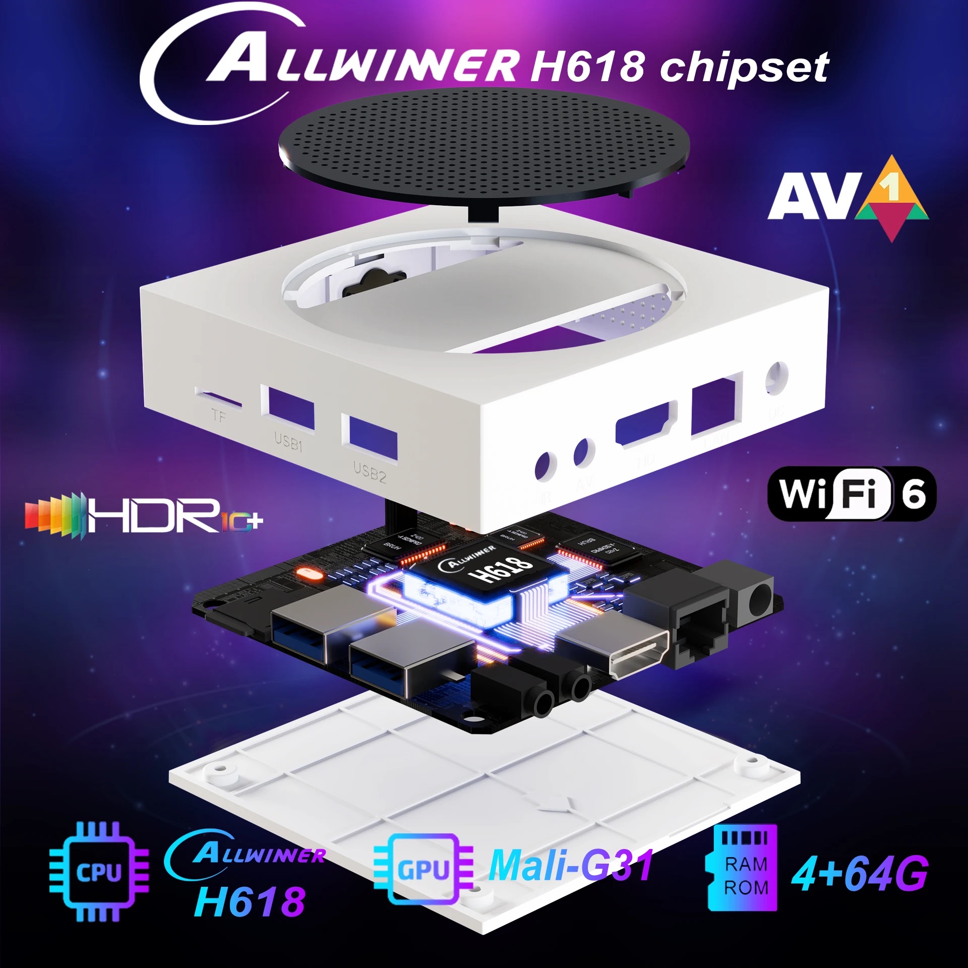 Android 14 Set Top Box High Speed Allwinner H618 TV Box - Image 3