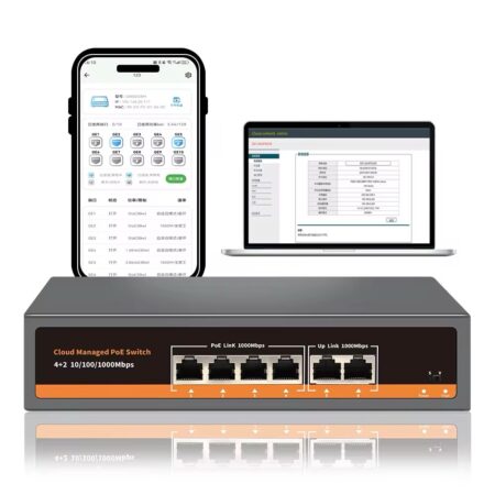 Cloud Managed 4 Port Full Gigabit 75W PoE Switch with 2*1000Mbps Uplink
