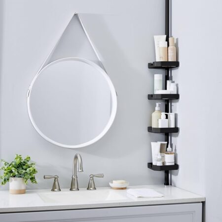 Bath Bliss 4 Tier Tension Corner Shower Organizer Caddy, Matte Black