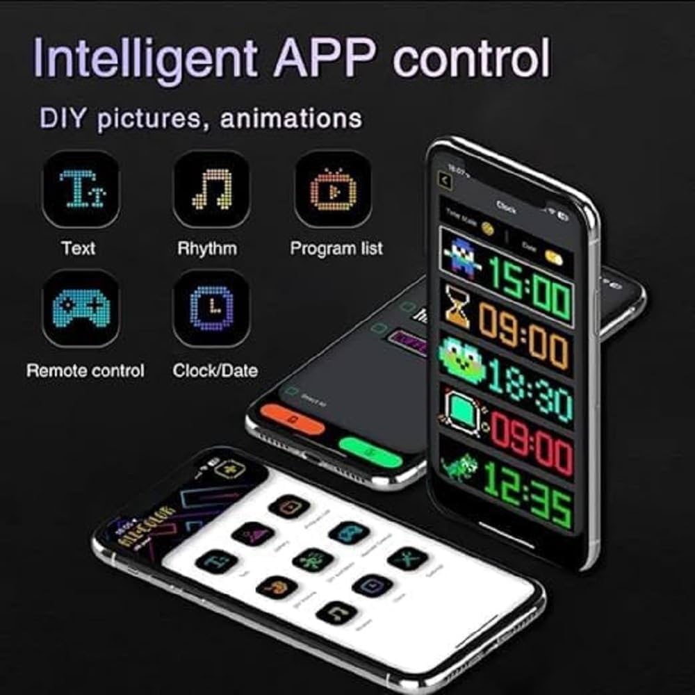 LED Matrix Display Panel with Mobile App Control and Remote - Image 3