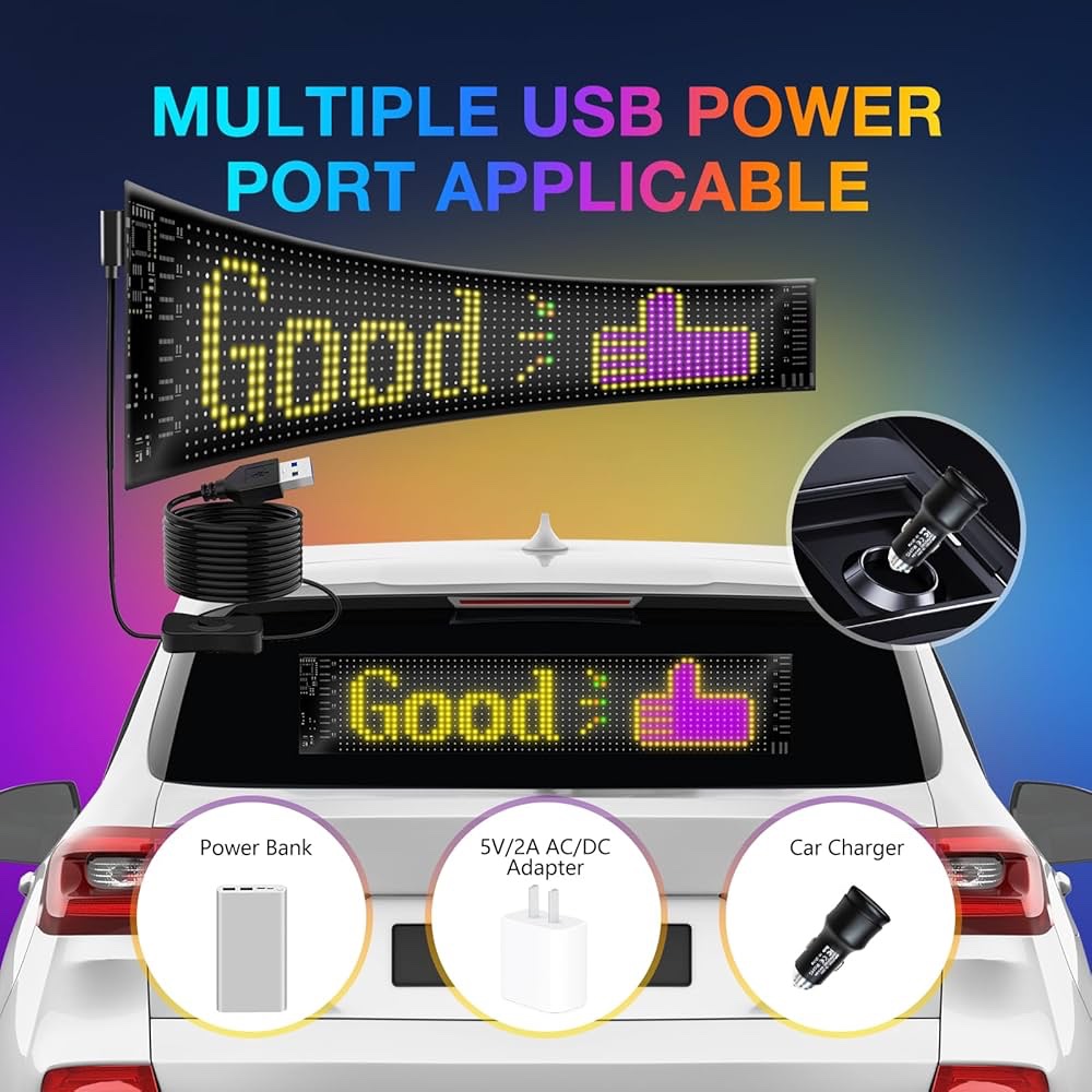 LED Matrix Display Panel with Mobile App Control and Remote - Image 6