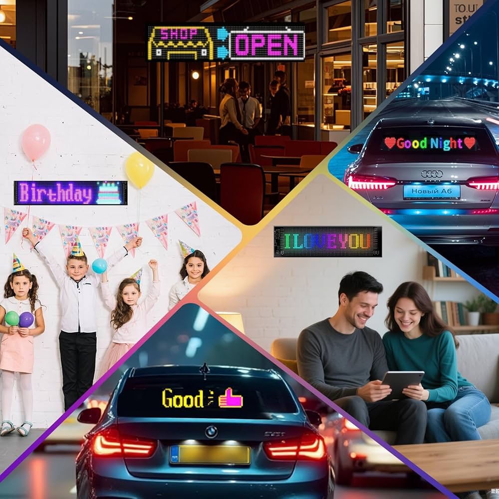 LED Matrix Display Panel with Mobile App Control and Remote - Image 7