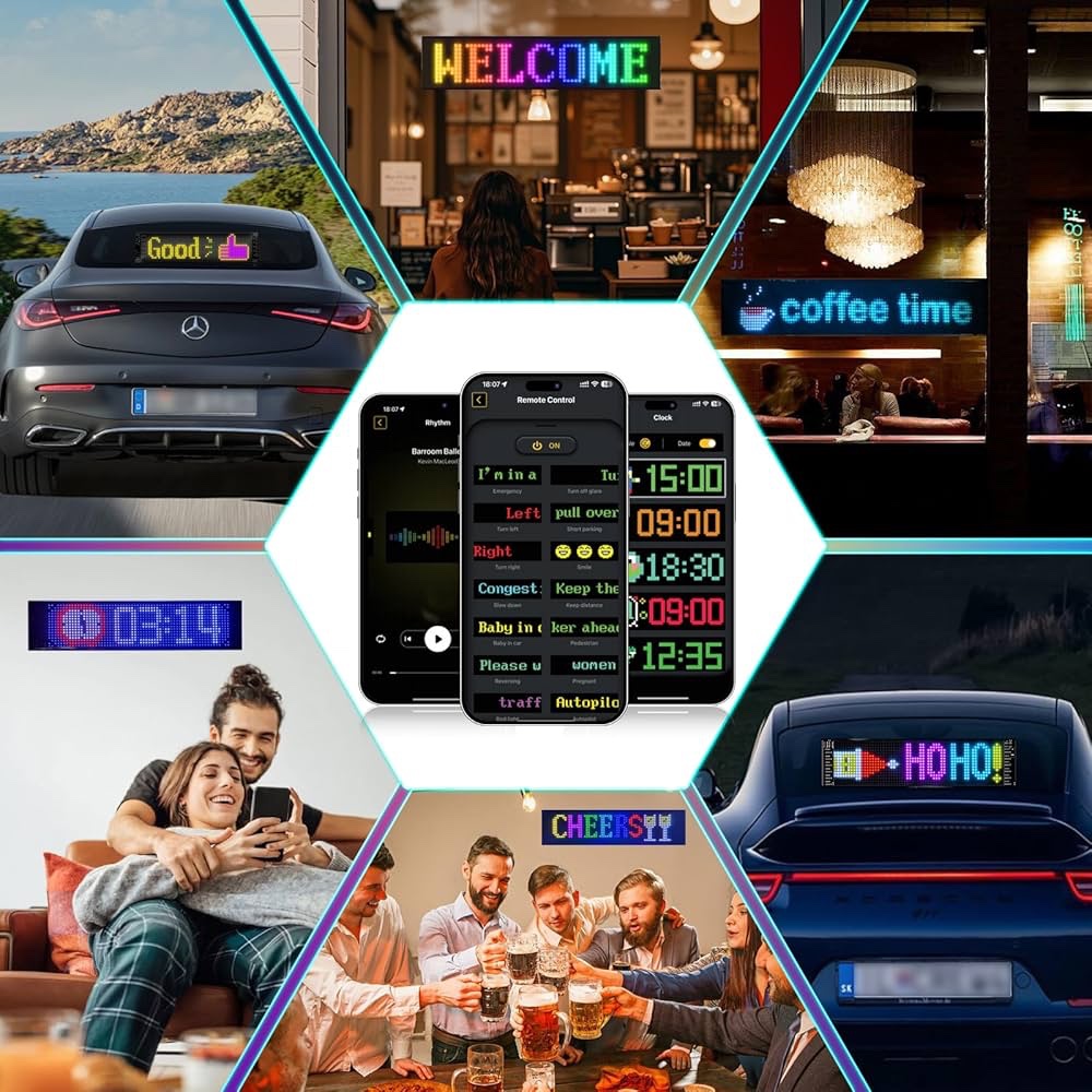 LED Matrix Display Panel with Mobile App Control and Remote - Image 8