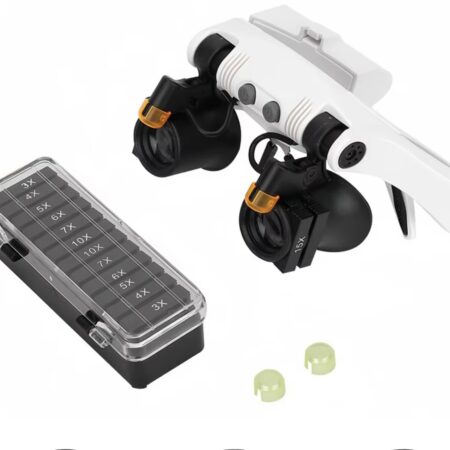 Hands-Free Headband Magnifying Glass Headset Acrylic LED Light Mount Magnifier