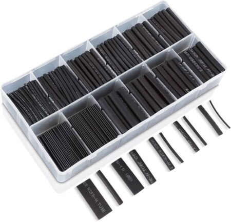 650pcs Heat Shrink Tubing Ratio 2:1 Insulation Protection Flame 8 Size