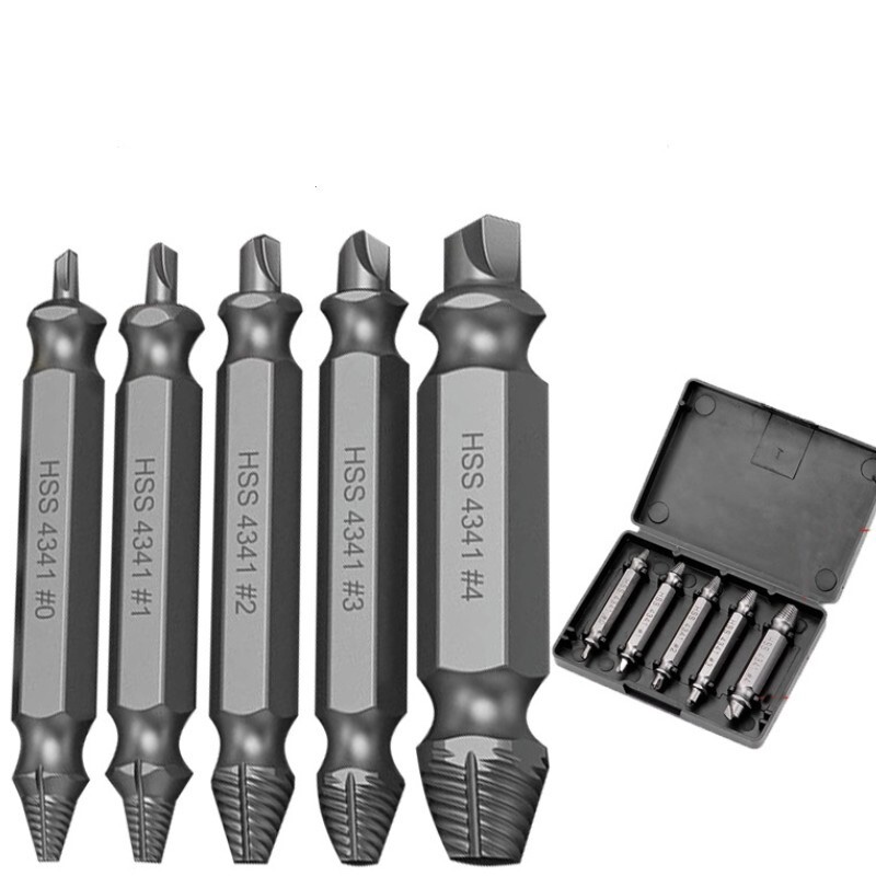 Damaged Screw Extractor Drill Bit Set 5pcs Stripped - Image 2
