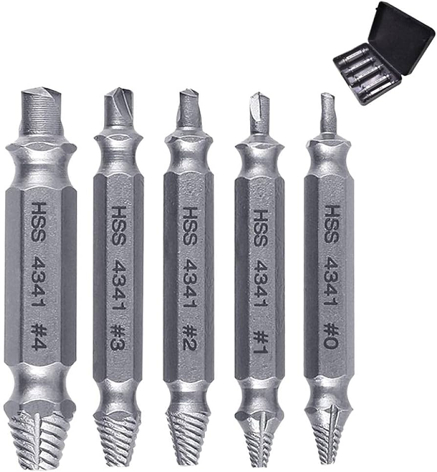 Damaged Screw Extractor Drill Bit Set 5pcs Stripped