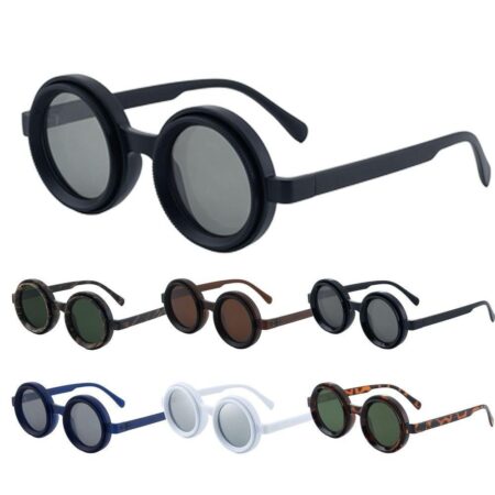 Round Adjustable ND Polarized UV400 Shades Sun Glasses Sunglasses