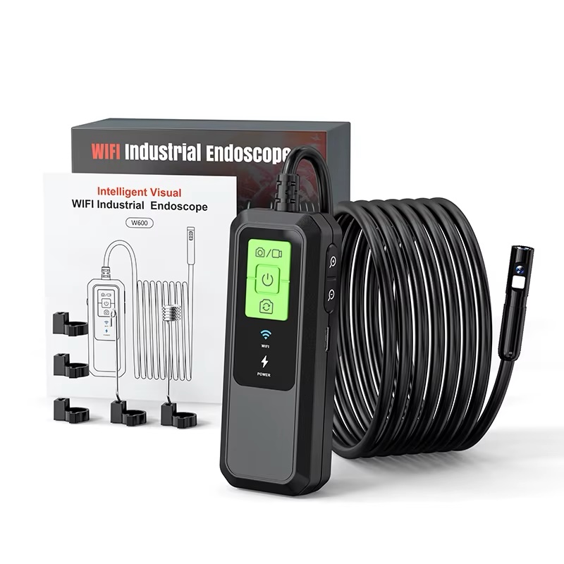 W600 8mm Wifi Box High Resolution Dual Lens Borescope 5m Pipe Snake Camera Wireless Endoscope
