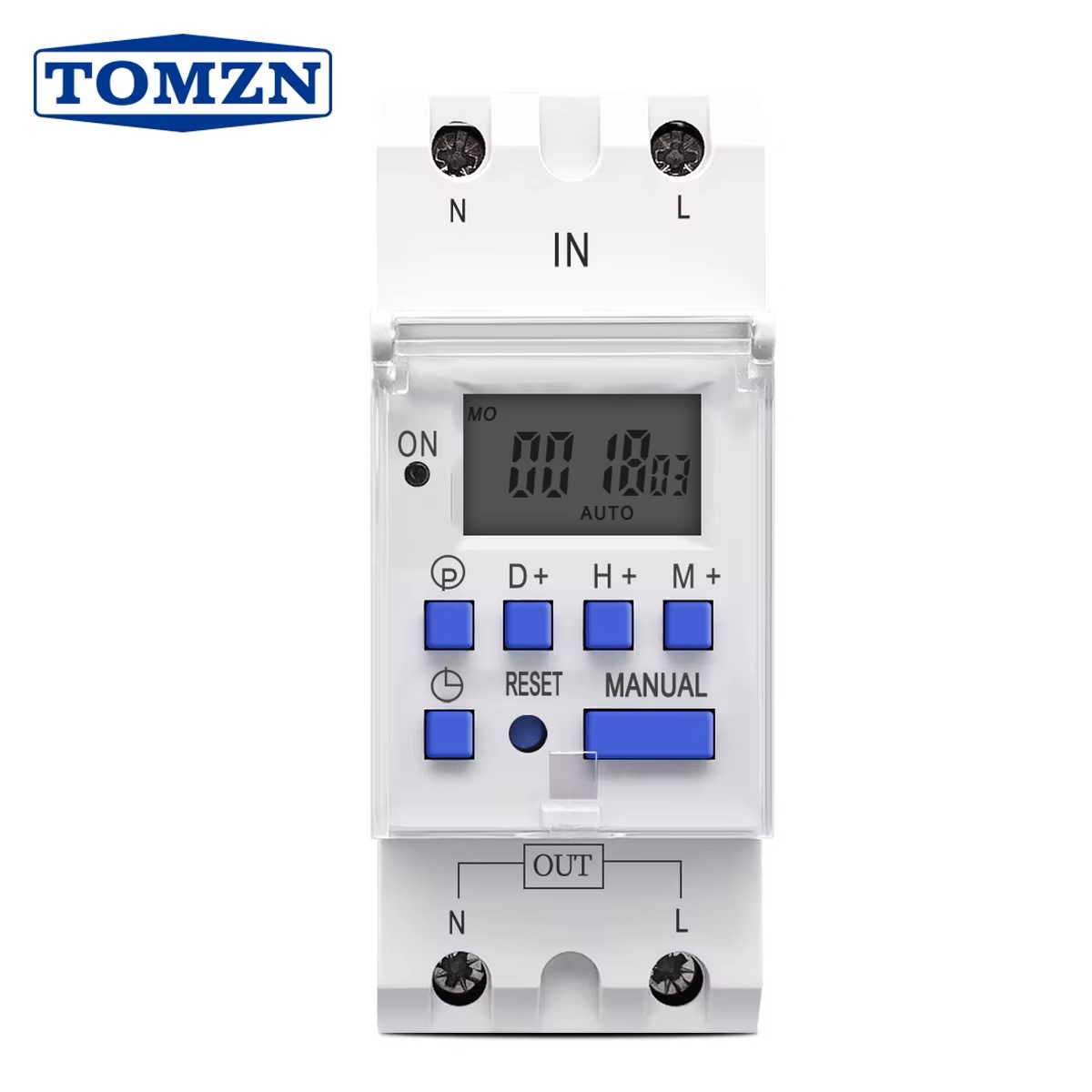 TOMZN Din Rail Single Phase Weekly 7 Days Programmable Digital TIME SWITCH Relay Timer