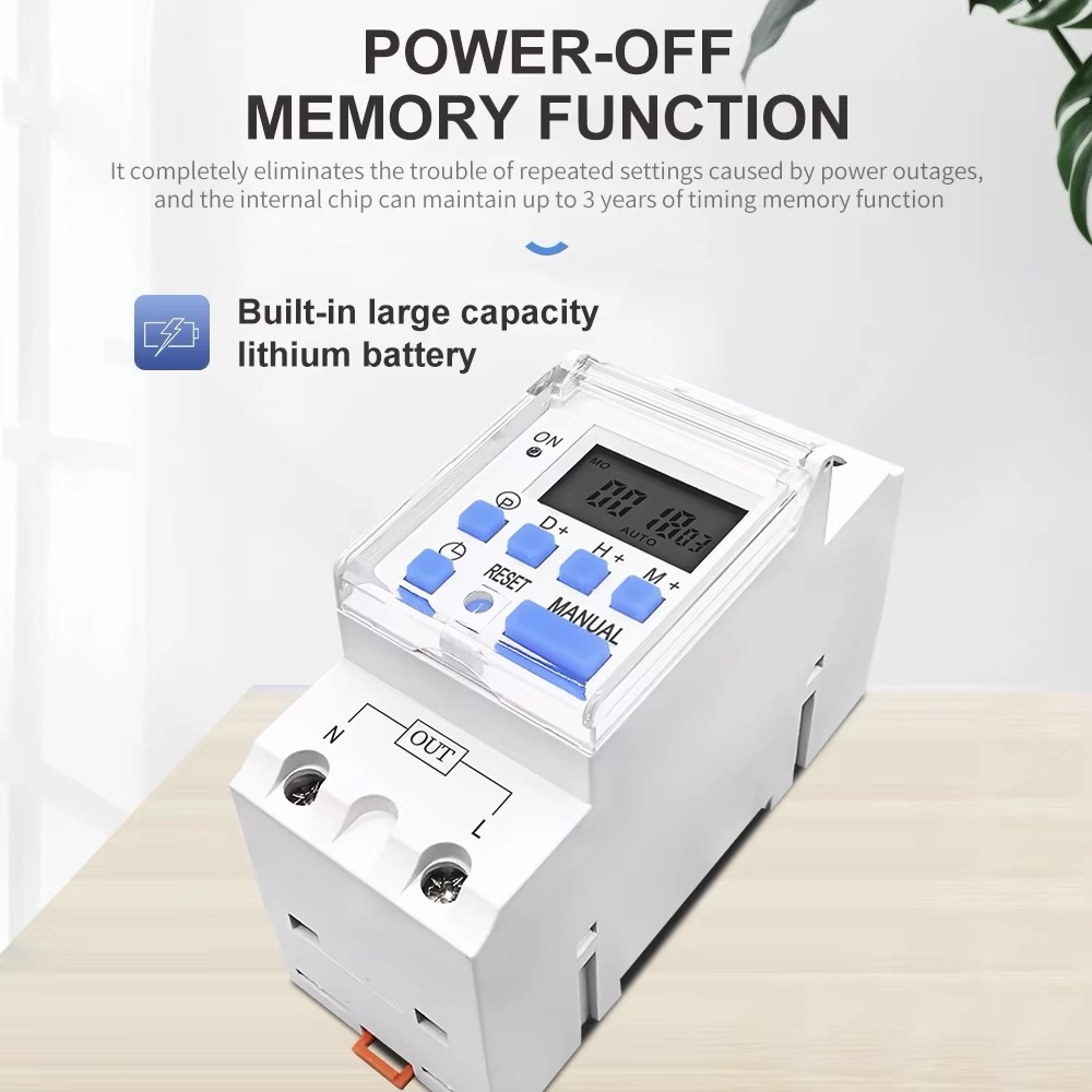 TOMZN Din Rail Single Phase Weekly 7 Days Programmable Digital TIME SWITCH Relay Timer - Image 7